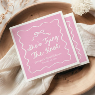 She's Tying The Knot Whimsical Bow Bridal Shower Napkin