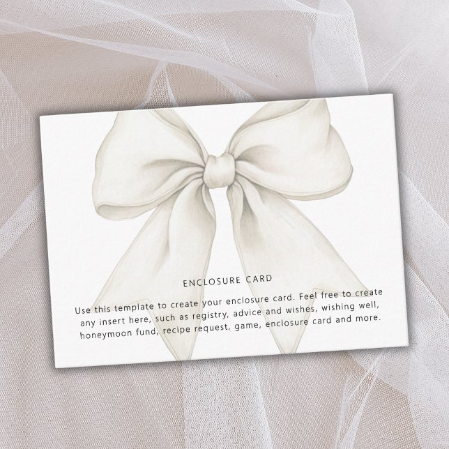She's Tying the Knot White Bow Bridal Shower Enclosure Card (Creator Uploaded)