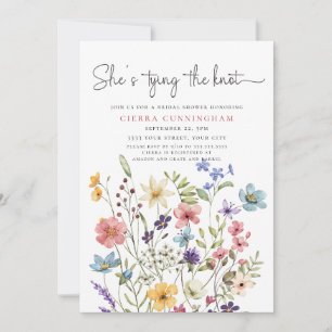 She's Tying the Knot Wildflower Bridal Shower Invitation