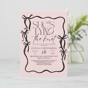 She's tying the know Bow Bridal Shower Invitation