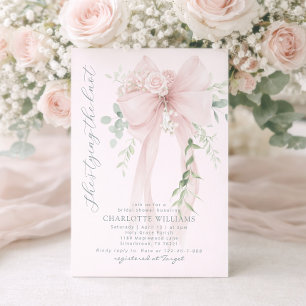 She's tying the know Whimsical Bow bridal shower Invitation