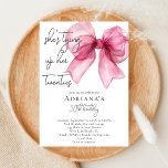 She's Tying Up Her 20s Pink Bow 30th Birthday Invitation<br><div class="desc">She's Tying Up Her 20s Pink Bow 30th Birthday Invitation - Celebrate the milestone of turning 30 with this girly and pink, coquette bow invite. Featuring a watercolor pink bow and script handwritten font. Perfect for a chic and elegant pink 30th birthday celebration or Pink bow party. Available in both...</div>