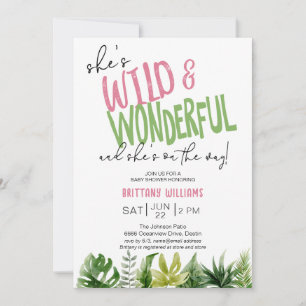 She's Wild and Wonderful Girl Baby Shower Invitation