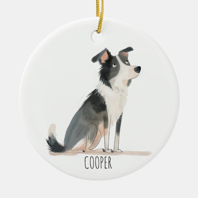 Shetland  ceramic tree decoration (Front)