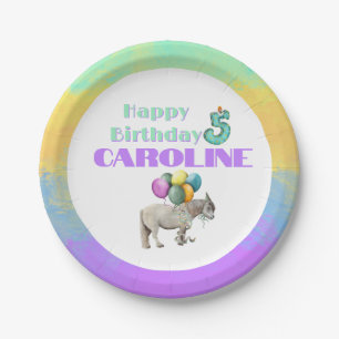 Shetland Horse Birthday Party Balloons Paper Plate