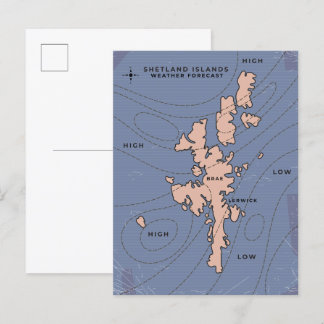 Shetland Islands Weather forecast map Invitation Postcard