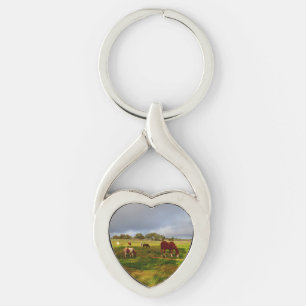 Shetland Ponies And Chestnut, Keyring