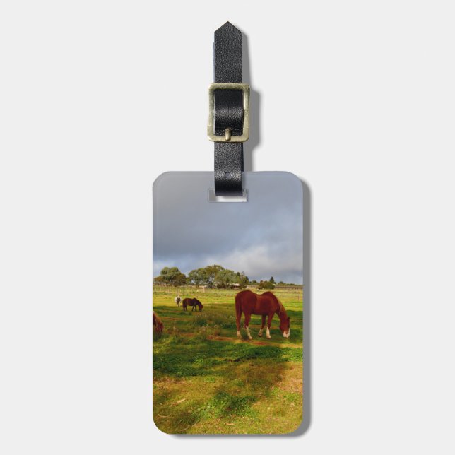 Shetland Ponies And Chestnut, Luggage Tag (Front Vertical)
