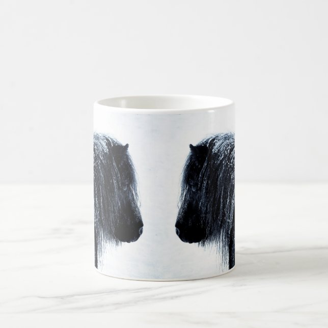 Shetland ponies in winter Mug (Center)