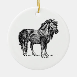 Shetland Pony Ceramic Tree Decoration
