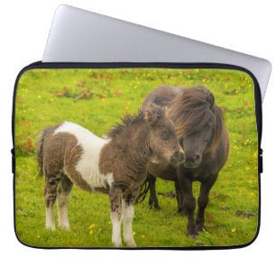 Shetland Pony Mother and Offspring Laptop Sleeve
