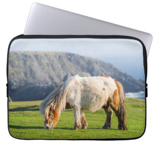 Shetland Pony on Pasture Near High Cliffs Laptop Sleeve