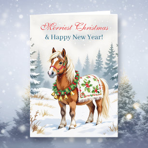Shetland Pony Personalised Christmas Holiday Card