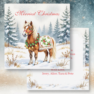 Shetland Pony Personalized Christmas Card