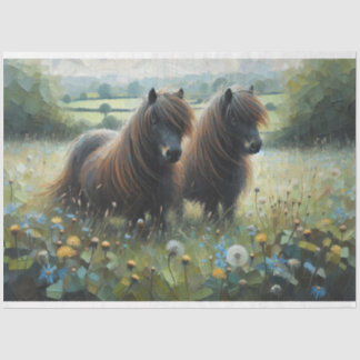 Shetland Pony Spring-Time Decoupage Tissue Paper