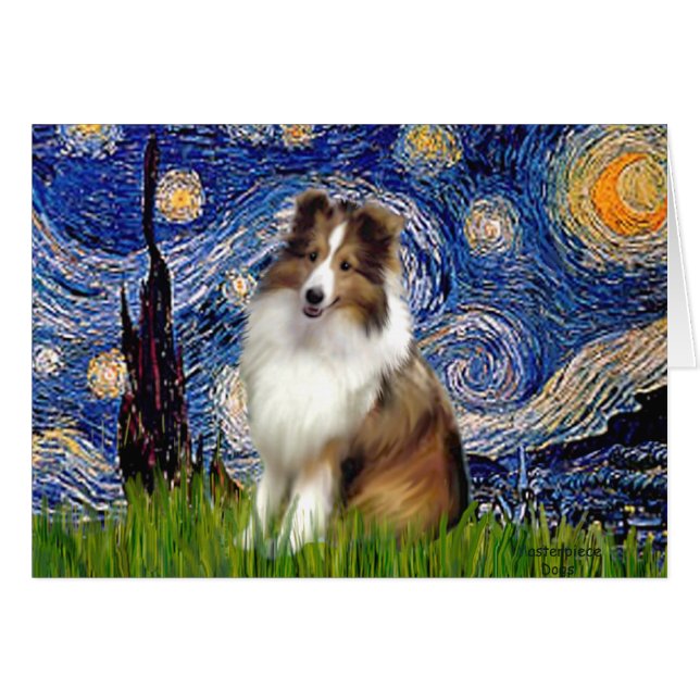 Shetland Sheepdog 4 - Starry Night (Front Horizontal)