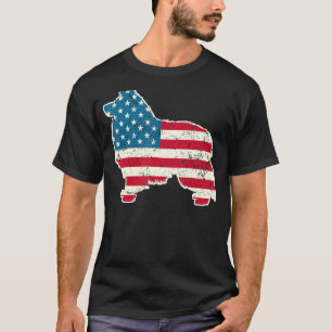 Shetland Sheepdog 4th Of July Men Usa American Fla T-Shirt