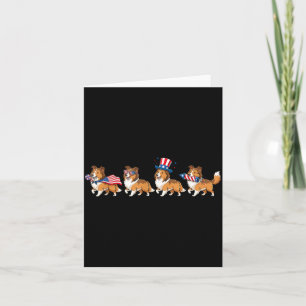 Shetland Sheepdog Aamerican Usa Flag Memorial Day Card