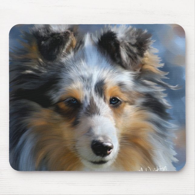 Shetland Sheepdog Art Mouse Mat (Front)
