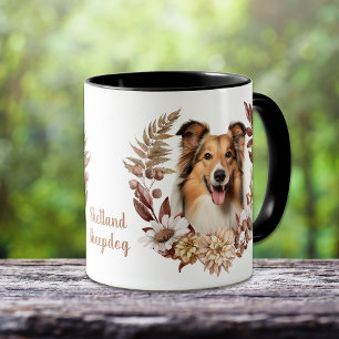 Shetland Sheepdog Autumn Wreath Mug