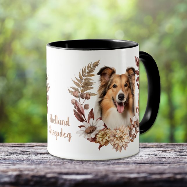 Shetland Sheepdog Autumn Wreath Mug (Creator Uploaded)