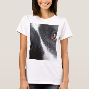 shetland sheepdog black and white eyes T-Shirt