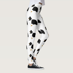 shetland sheepdog black white and tan silo leggings