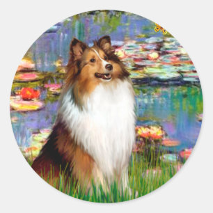 Shetland Sheepdog (Bz) - Lilies 2 Classic Round Sticker
