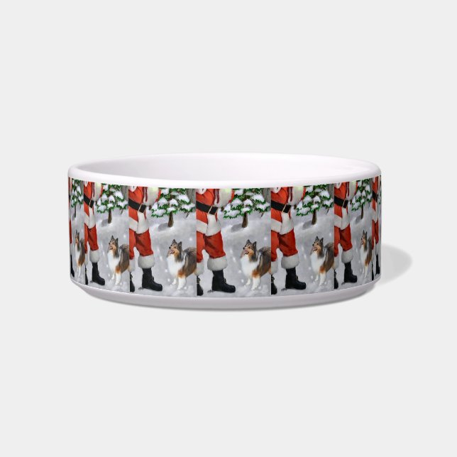 Shetland Sheepdog Christmas Bowl (Front)