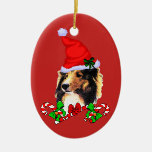 Shetland Sheepdog Christmas Ceramic Tree Decoration