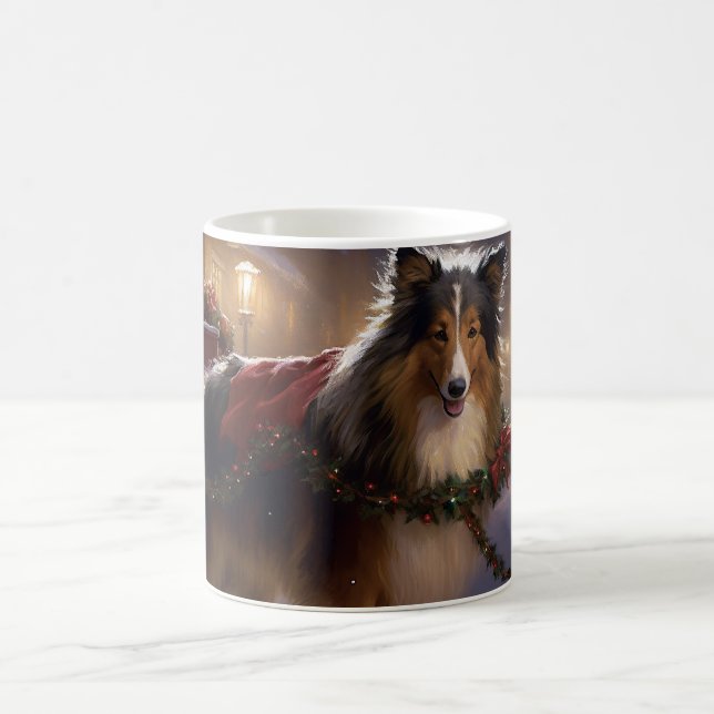Shetland Sheepdog Christmas Festive Season  Coffee Mug (Center)