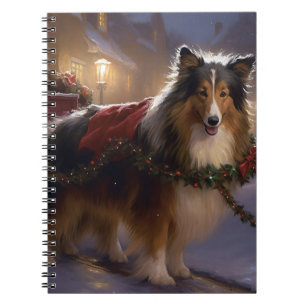 Shetland Sheepdog Christmas Festive Season Notebook