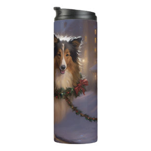 Shetland Sheepdog Christmas Festive Season  Thermal Tumbler