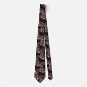 Shetland Sheepdog Christmas Festive Season Tie