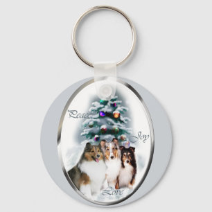 Shetland Sheepdog Christmas Gifts Key Ring
