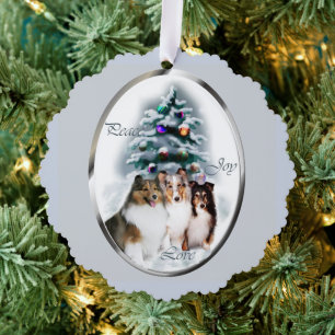 Shetland Sheepdog Christmas Gifts Tree Decoration Card