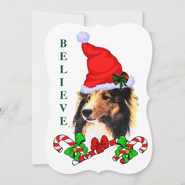 Shetland Sheepdog Christmas Holiday Card (Front)