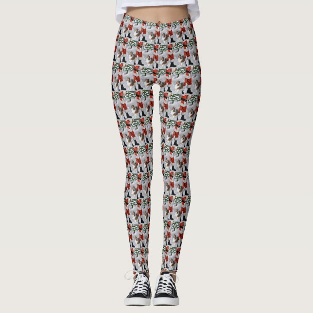 Shetland Sheepdog Christmas Leggings (Front)