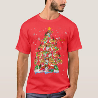 Shetland Sheepdog Christmas Tree Lights Santa Shel T-Shirt