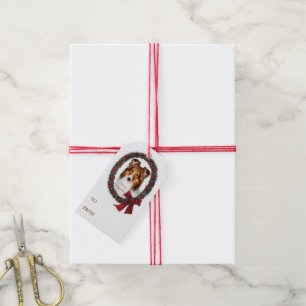 Shetland Sheepdog Christmas Wreath Gift Tags