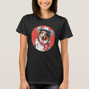 Shetland Sheepdog Cowboy Funny Dog Wild West T-Shirt