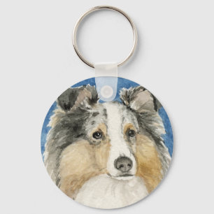 "Shetland Sheepdog" Dog Art Keychain