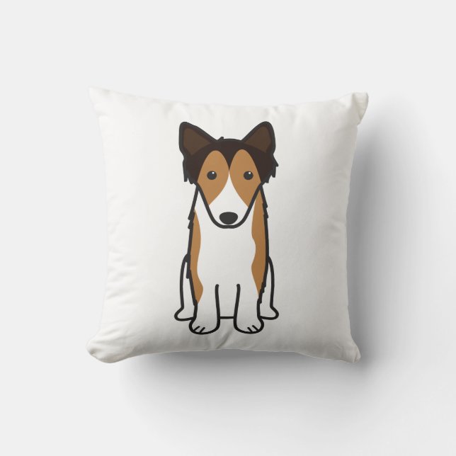 Shetland Sheepdog Dog Cartoon Cushion (Front)