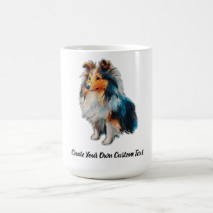 Shetland Sheepdog Dog Create Your Own Custom Text Coffee Mug