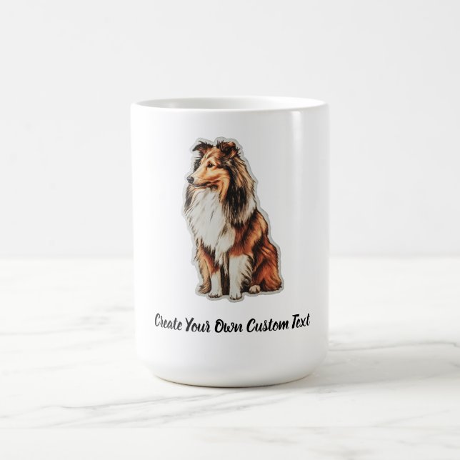 Shetland Sheepdog Dog Create Your Own Custom Text  Coffee Mug (Center)