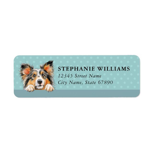 Shetland Sheepdog Dog Return Address Labels (Front)