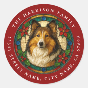 Shetland Sheepdog Dog Round Stickers