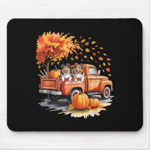 Shetland Sheepdog Dog Truck Pumpkin Autumn Fall Th Mouse Mat