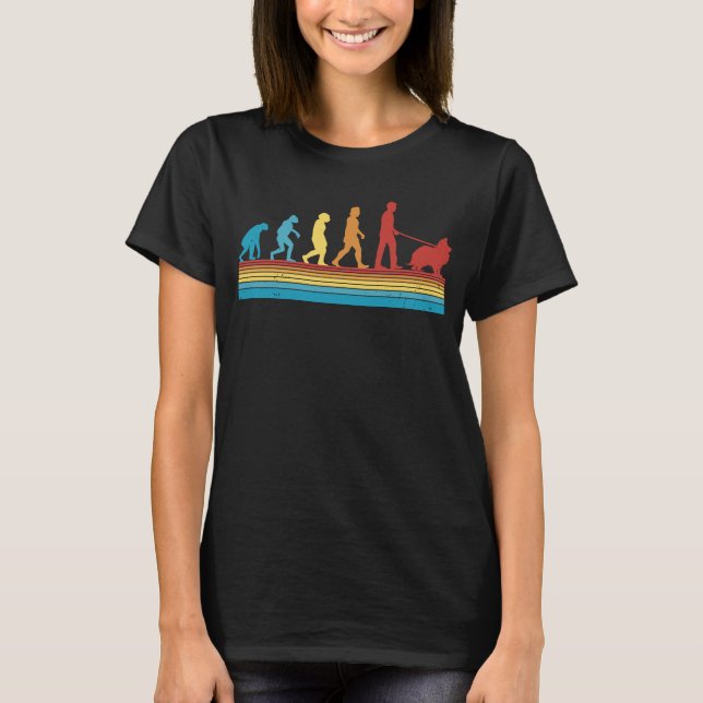 Shetland Sheepdog Evolution Retro Mini Collie Shel T-Shirt (Front)