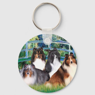 Shetland Sheepdog (four) - Bridge Key Ring